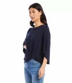 Karen Kane Petite Size Flare Sleeve Pick Up Top -karen kane Sales Shop karenkane 2023 summer 2L13011P NAV 003
