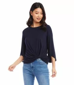 Karen Kane Petite Size Flare Sleeve Pick Up Top