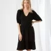 Karen Kane Puff Sleeve Tiered Dress 2 Karen Kane Puff Sleeve Tiered Dress -karen kane Sales Shop karenkane 2023 summer 2L13018 BLK 001