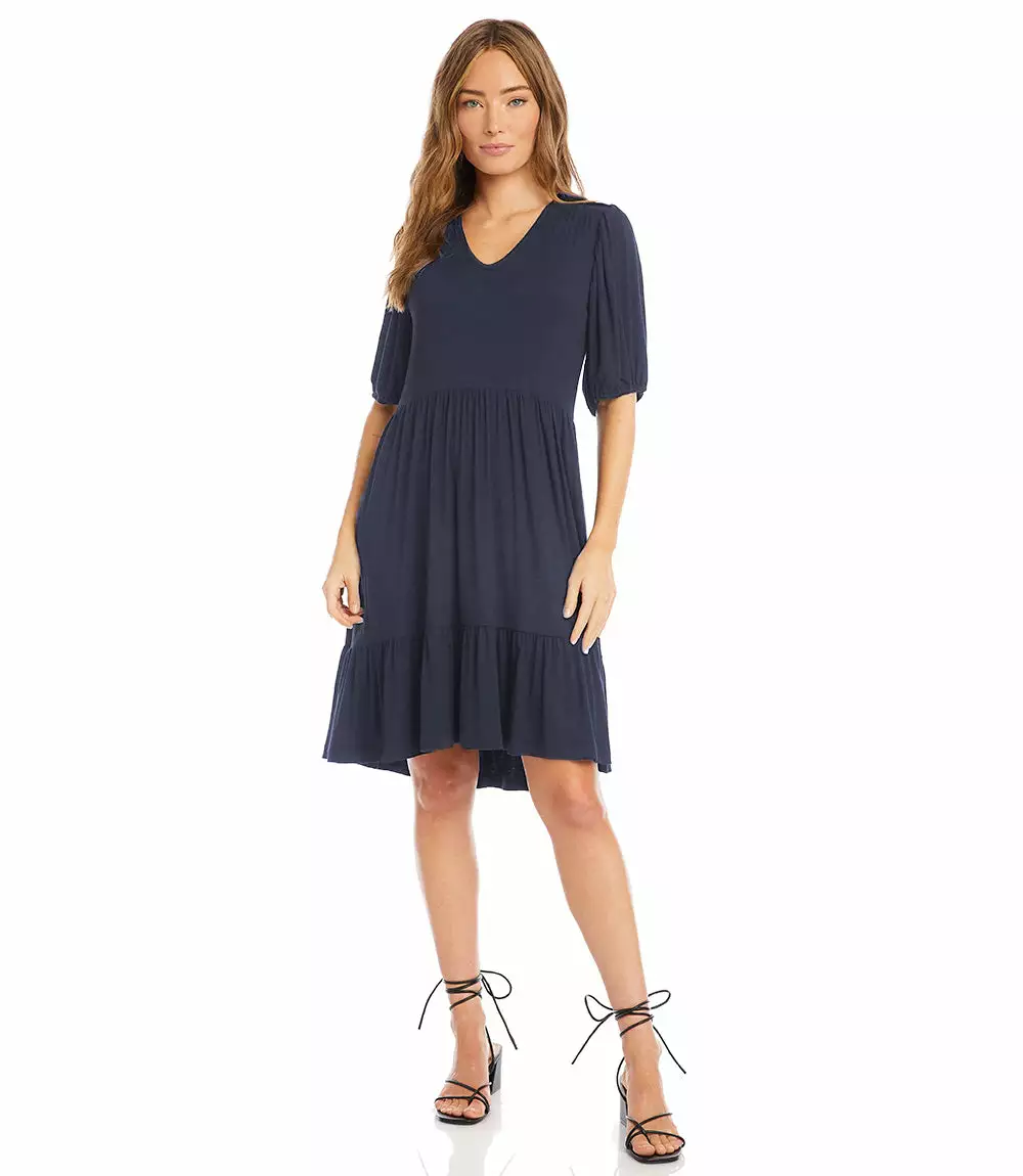 Karen Kane Puff Sleeve Tiered Dress 3 Karen Kane Puff Sleeve Tiered Dress