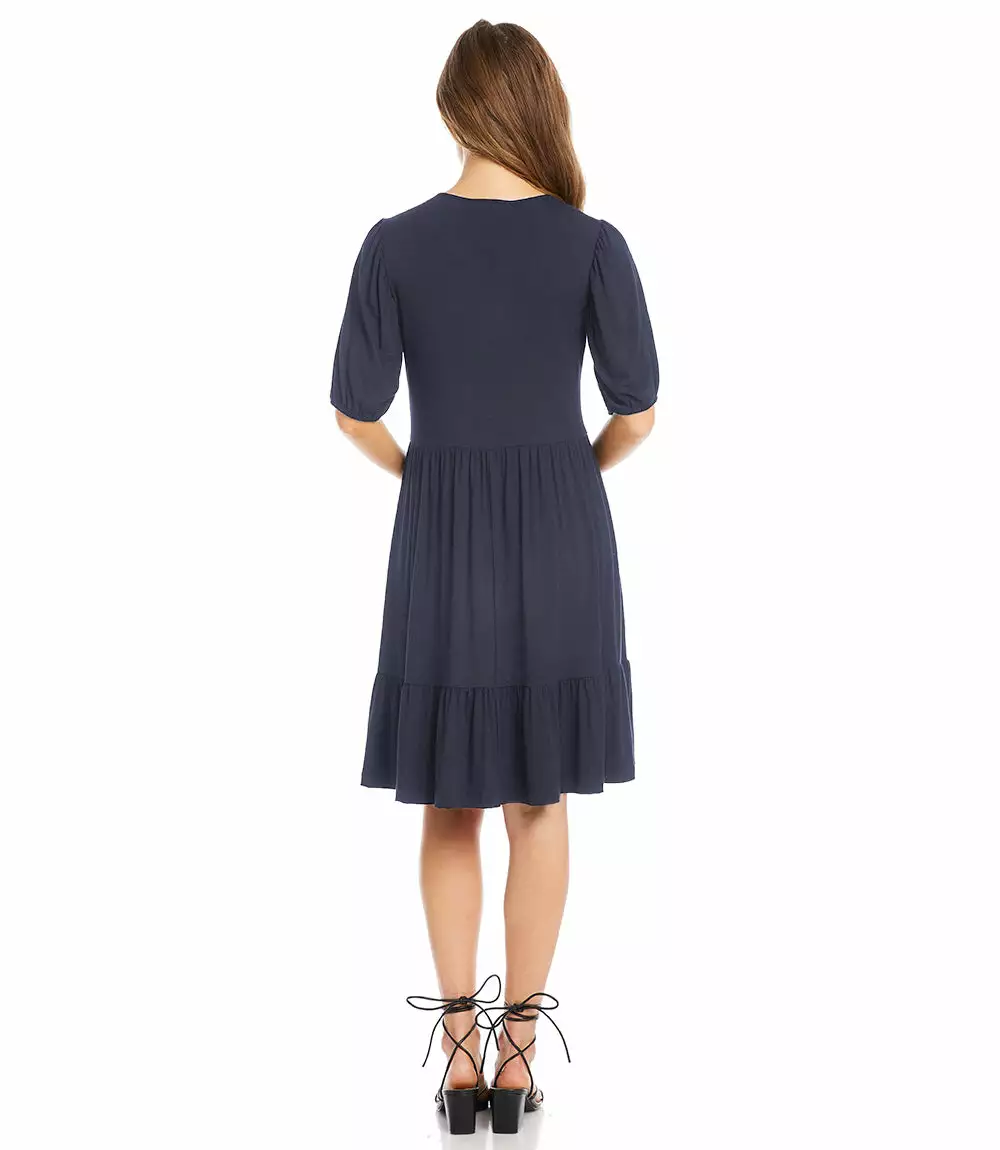Karen Kane Puff Sleeve Tiered Dress 4 Karen Kane Puff Sleeve Tiered Dress - Image 2