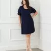 Karen Kane Plus Size Erin A-Line Dress -karen kane Sales Shop karenkane 2023 summer 2L14223W NAV 001 1