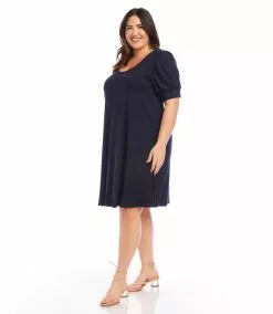 Karen Kane Plus Size Erin A-Line Dress -karen kane Sales Shop karenkane 2023 summer 2L14223W NAV 004 1