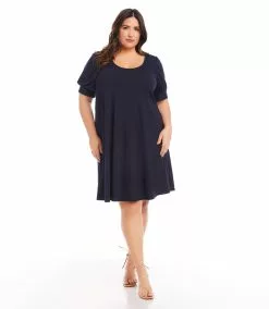 Karen Kane Plus Size Erin A-Line Dress -karen kane Sales Shop karenkane 2023 summer 2L14223W NAV 005 1