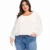 Karen Kane Plus Size Lantern Sleeve Top -karen kane Sales Shop karenkane 2023 summer 2L17615W OWH 001 1