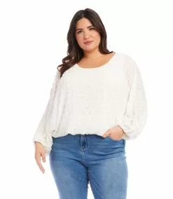 Karen Kane Plus Size Lantern Sleeve Top