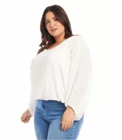 Karen Kane Plus Size Lantern Sleeve Top -karen kane Sales Shop karenkane 2023 summer 2L17615W OWH 003 1