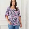 Karen Kane Plus Size Square Neck Top -karen kane Sales Shop karenkane 2023 summer 2L18623W FLO 001
