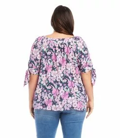 Karen Kane Plus Size Square Neck Top -karen kane Sales Shop karenkane 2023 summer 2L18623W FLO 003 1