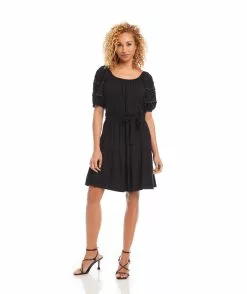Karen Kane Short Sleeve Tiered Dress -karen kane Sales Shop karenkane 2023 summer 2L28400 BLK 004 scaled