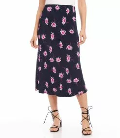 Karen Kane Petite Size Bias Cut Midi Skirt -karen kane Sales Shop karenkane 2023 summer 2L44593P DAI 002