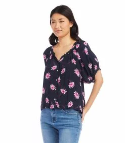 Karen Kane Petite Size Short Sleeve Peasant Top -karen kane Sales Shop karenkane 2023 summer 2L44594P DAI 003