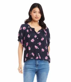 Karen Kane Petite Size Short Sleeve Peasant Top -karen kane Sales Shop karenkane 2023 summer 2L44594P DAI 004