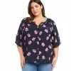 Karen Kane Plus Size Short Sleeve Peasant Top -karen kane Sales Shop karenkane 2023 summer 2L44594W DAI 001