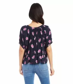 Karen Kane Short Sleeve Peasant Top -karen kane Sales Shop karenkane 2023 summer 2L44594 DAI 003