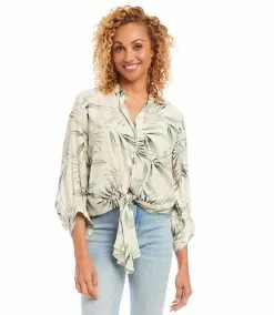 Karen Kane Tie-Front Top -karen kane Sales Shop karenkane 2023 summer 2L48582 PRT 002