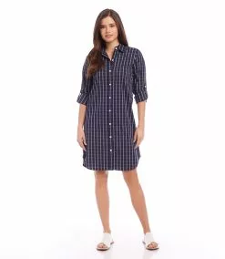 Karen Kane Check Shirtdress -karen kane Sales Shop karenkane 2023 summer 2L50008 CHK 002