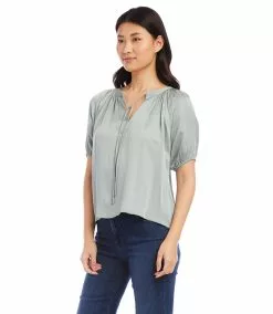 Karen Kane Petite Size Peasant Top -karen kane Sales Shop karenkane 2023 summer 2L54196P SAG 003