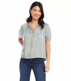 Karen Kane Petite Size Peasant Top -karen kane Sales Shop karenkane 2023 summer 2L54196P SAG 004 1