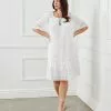 Karen Kane Plus Size Short Sleeve Embroidered Dress -karen kane Sales Shop karenkane 2023 summer 2L55216W OWH 001 1