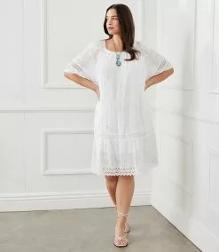 Karen Kane Plus Size Short Sleeve Embroidered Dress