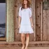 Karen Kane Short Sleeve Embroidered Dress -karen kane Sales Shop karenkane 2023 summer 2L55216 OWH 00