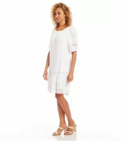 Karen Kane Short Sleeve Embroidered Dress -karen kane Sales Shop karenkane 2023 summer 2L55216 OWH 004