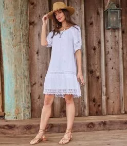 Karen Kane Short Sleeve Embroidered Dress -karen kane Sales Shop karenkane 2023 summer 2L55216 OWH 006
