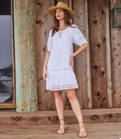 Karen Kane Short Sleeve Embroidered Dress -karen kane Sales Shop karenkane 2023 summer 2L55216 OWH 007
