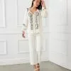 Karen Kane Embroidered Peasant Top -karen kane Sales Shop karenkane 2023 summer 2L55218 CRE 001