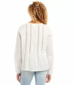 Karen Kane Lace Inset Top -karen kane Sales Shop karenkane 2023 summer 2L70184 OWH 003