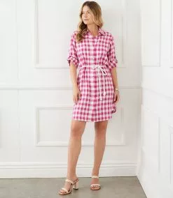 Karen Kane Check Shirtdress -karen kane Sales Shop karenkane 2023 summer 2L76116 FUS 006
