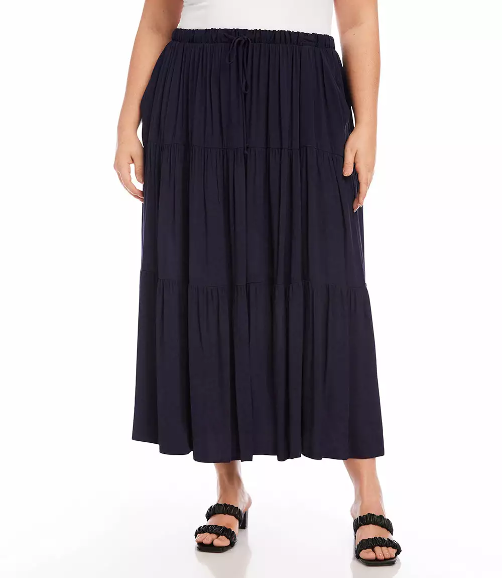 Karen Kane Plus Size Tiered Midi Skirt 4 Karen Kane Plus Size Tiered Midi Skirt - Image 2