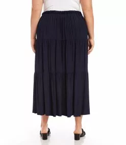 Karen Kane Plus Size Tiered Midi Skirt -karen kane Sales Shop karenkane 2023 summer 2L87572W NAV 003 1