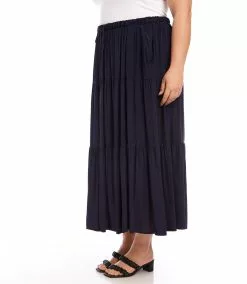 Karen Kane Plus Size Tiered Midi Skirt 11 Karen Kane Plus Size Tiered Midi Skirt -karen kane Sales Shop karenkane 2023 summer 2L87572W NAV 004