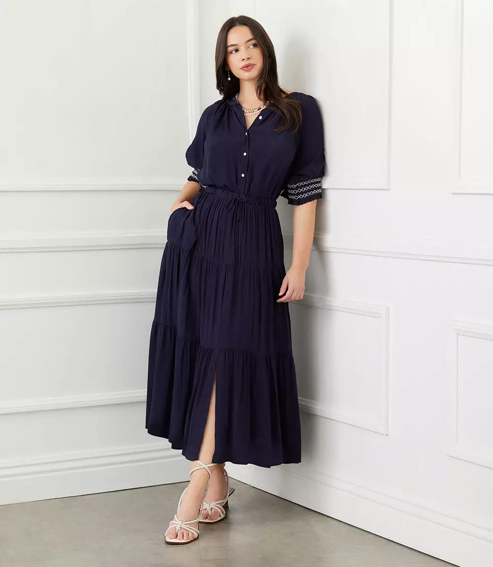 Karen Kane Plus Size Tiered Midi Skirt 7 Karen Kane Plus Size Tiered Midi Skirt - Image 5