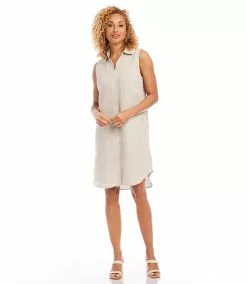 Karen Kane Sleeveless Shirtdress -karen kane Sales Shop karenkane 2L01557 OAT 002