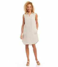 Karen Kane Sleeveless Shirtdress -karen kane Sales Shop karenkane 2L01557 OAT 004