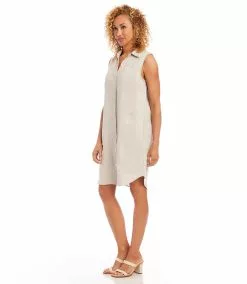 Karen Kane Sleeveless Shirtdress -karen kane Sales Shop karenkane 2L01557 OAT 005