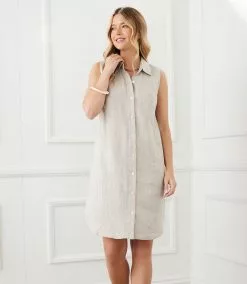 Karen Kane Sleeveless Shirtdress -karen kane Sales Shop karenkane 2L01557 OAT 007
