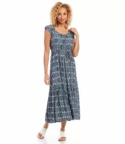 Karen Kane Tiered Midi Dress -karen kane Sales Shop karenkane 2L04229 PRT 002