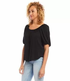 Karen Kane Knit Peasant Top -karen kane Sales Shop karenkane 2L13016 BLK 003
