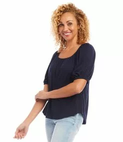 Karen Kane Knit Peasant Top -karen kane Sales Shop karenkane 2L13016 NAV 003