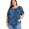 Karen Kane Plus Size Peasant Top -karen kane Sales Shop karenkane 2L16619W PRT 001 1