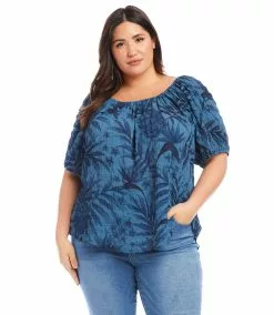 Karen Kane Plus Size Peasant Top