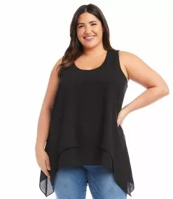 Karen Kane Plus Size Layered Hem Top