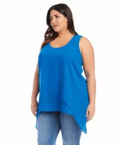 Karen Kane Plus Size Layered Hem Top -karen kane Sales Shop karenkane 2L25490W MBL 003 1