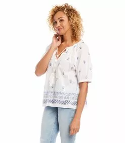 Karen Kane Border Print Peasant Top 9 Karen Kane Border Print Peasant Top -karen kane Sales Shop karenkane 2L35545 OWH 003