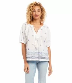 Karen Kane Border Print Peasant Top 10 Karen Kane Border Print Peasant Top -karen kane Sales Shop karenkane 2L35545 OWH 004