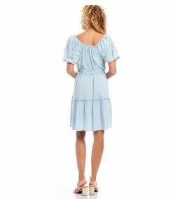 Karen Kane Short Sleeve Tiered Dress -karen kane Sales Shop karenkane 2L46528 CHA 003